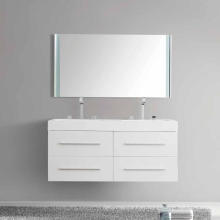 Plywood Bathroom Cabinet with LED Light and Artificial Stone Basin